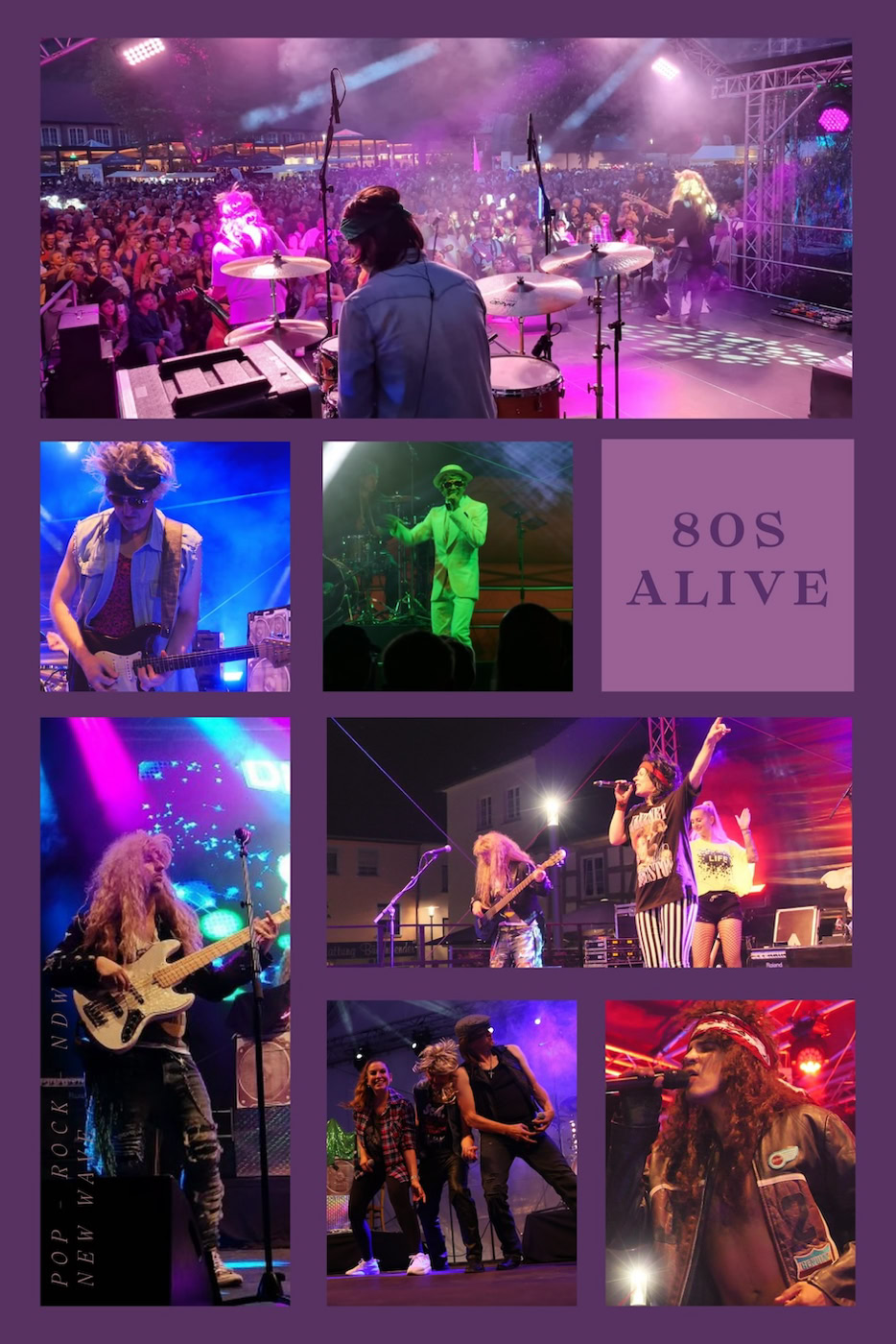 80S ALIVE 80ER JAHRE TRIBUTE BAND EPK, „80sALIVE“ die 80er-Jahre Legenden-Tribute-Show Der Showact mit Retro-Flair wird moderiert von „Mickie Sixx“. Eine „Back to the 80s“ Party im Originallook der Stars